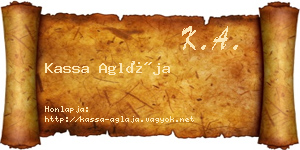 Kassa Aglája névjegykártya
